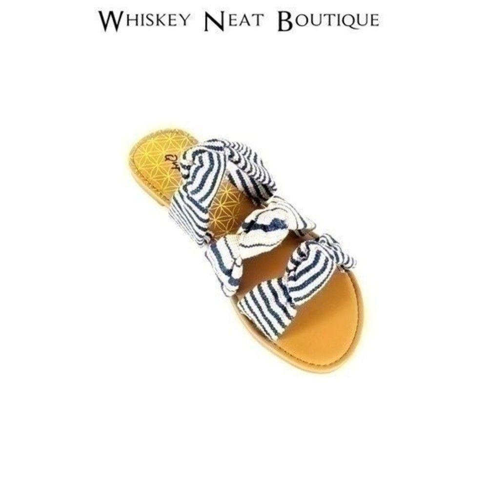Striped Knit Knot Slide On Sandals - NWT - Size 6 - Picture 8 of 8